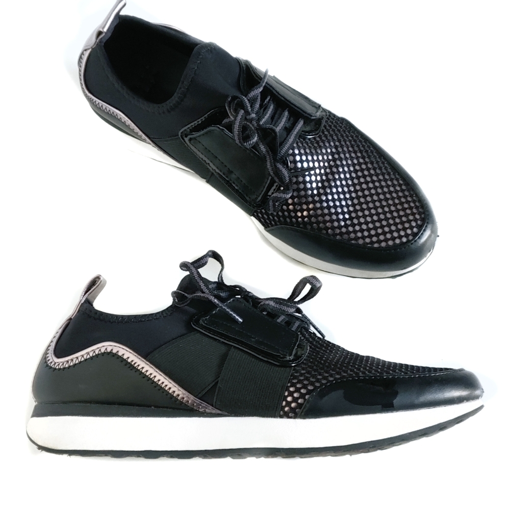 A new day Silver Black Sneaker Athleasure Shoes